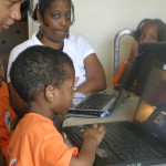 Children fascinated by technology
